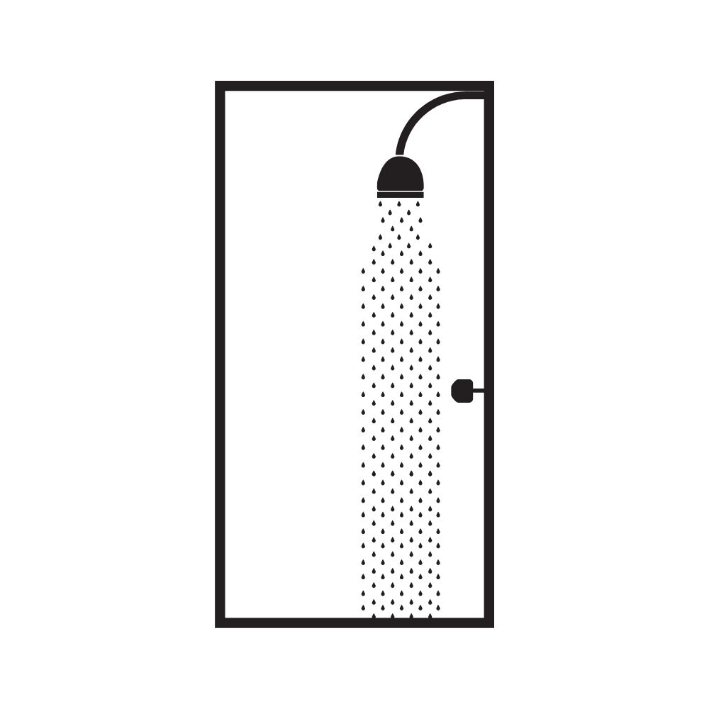 Dusche mit Kopfbrause